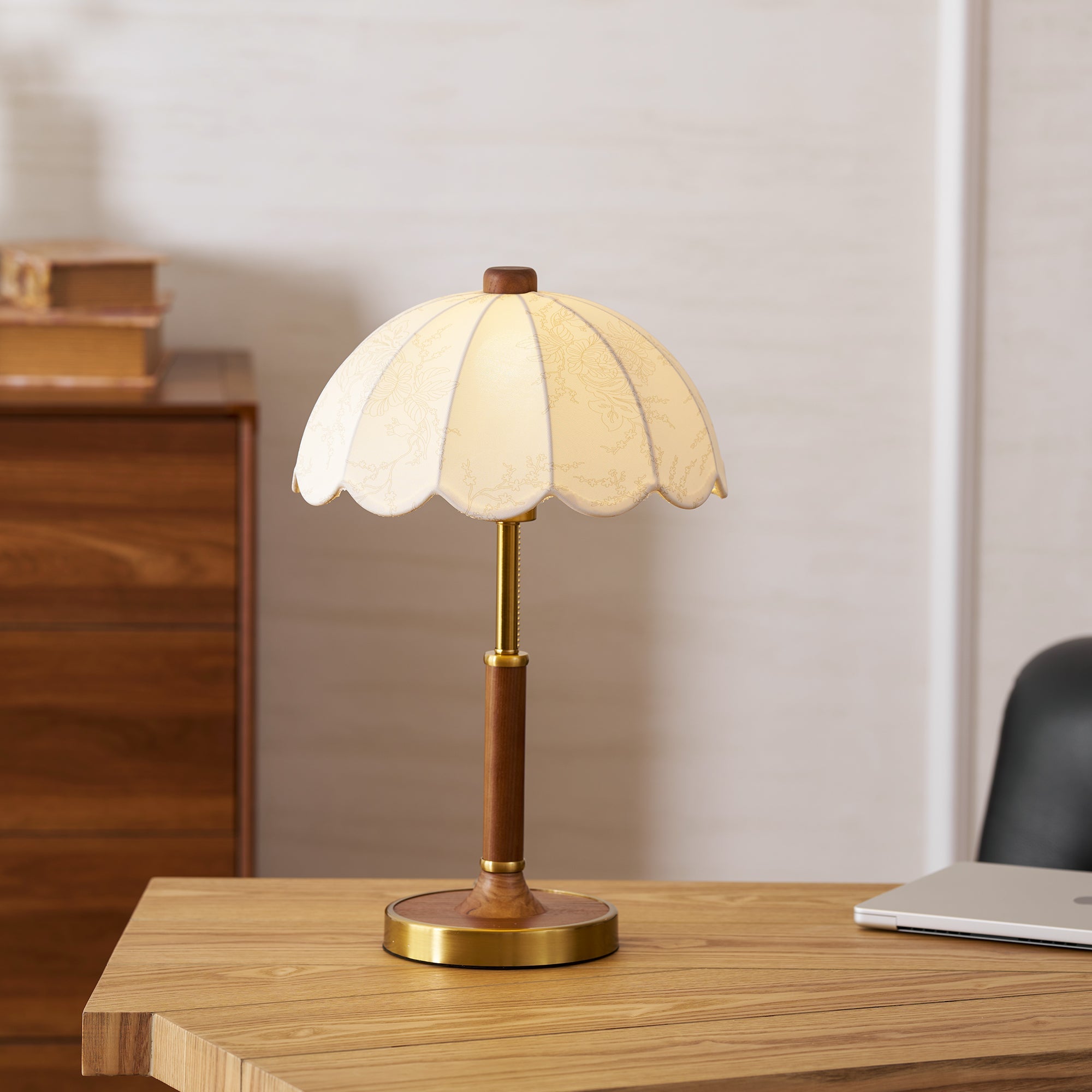 Vakkerlight Belle | Elegant Wooden Table Lamp with Fabric Shade for Living Room 2