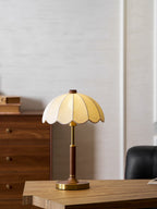 Vakkerlight Belle | Elegant Wooden Table Lamp with Fabric Shade for Living Room 3