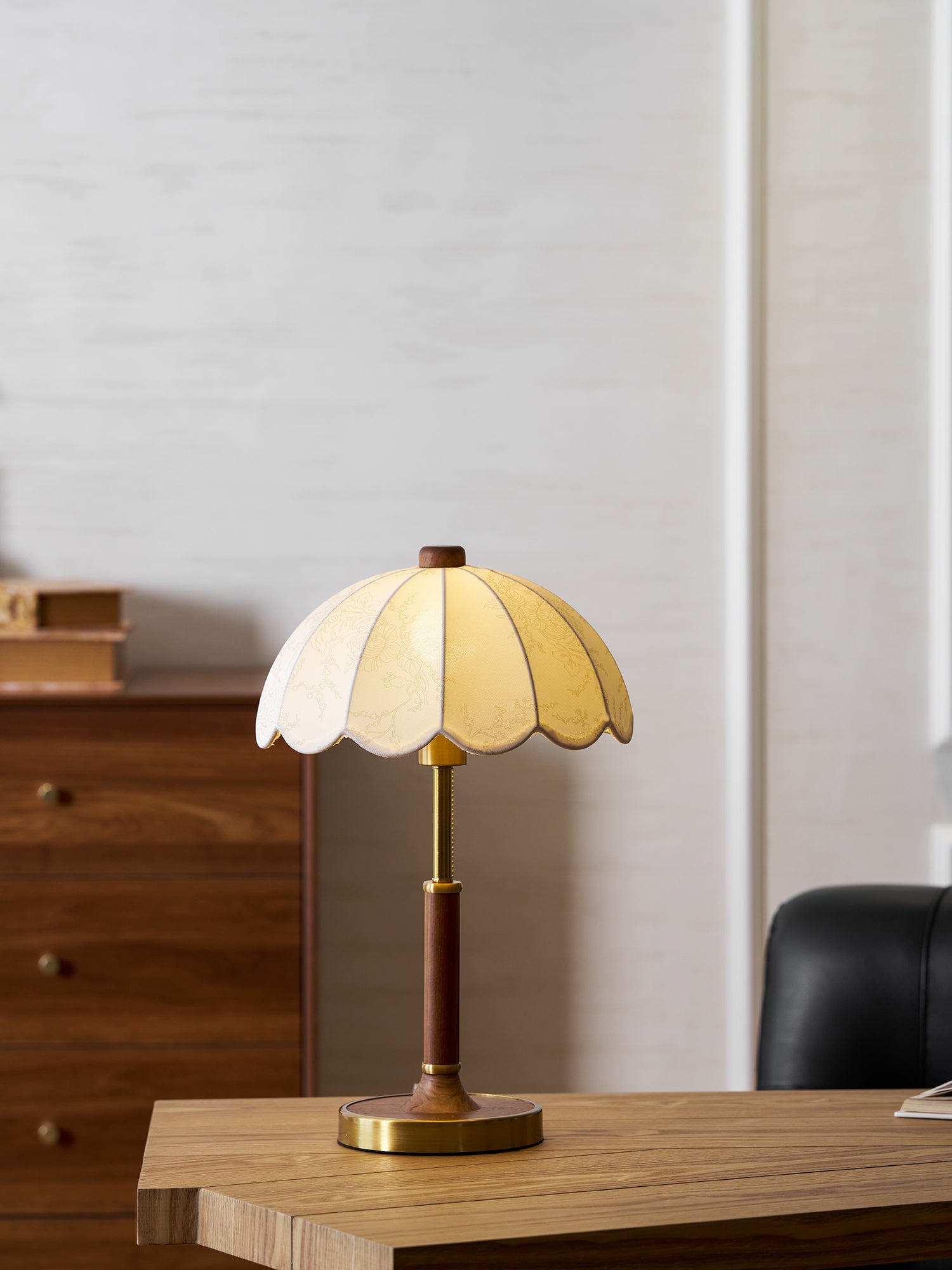 Vakkerlight Belle | Elegant Wooden Table Lamp with Fabric Shade for Living Room 3