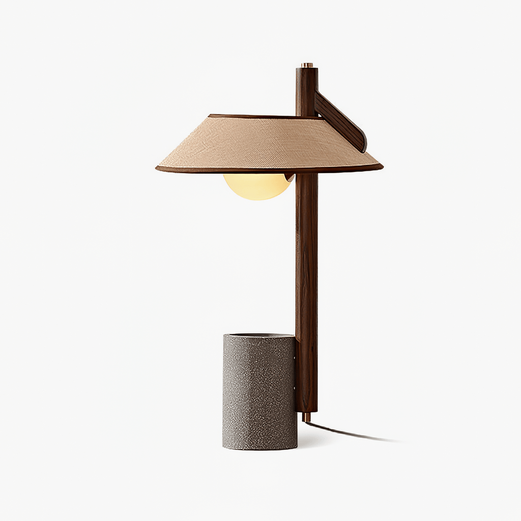 Vakkerlight | Elegant Minimalist Wood and Cement Table Lamp 1