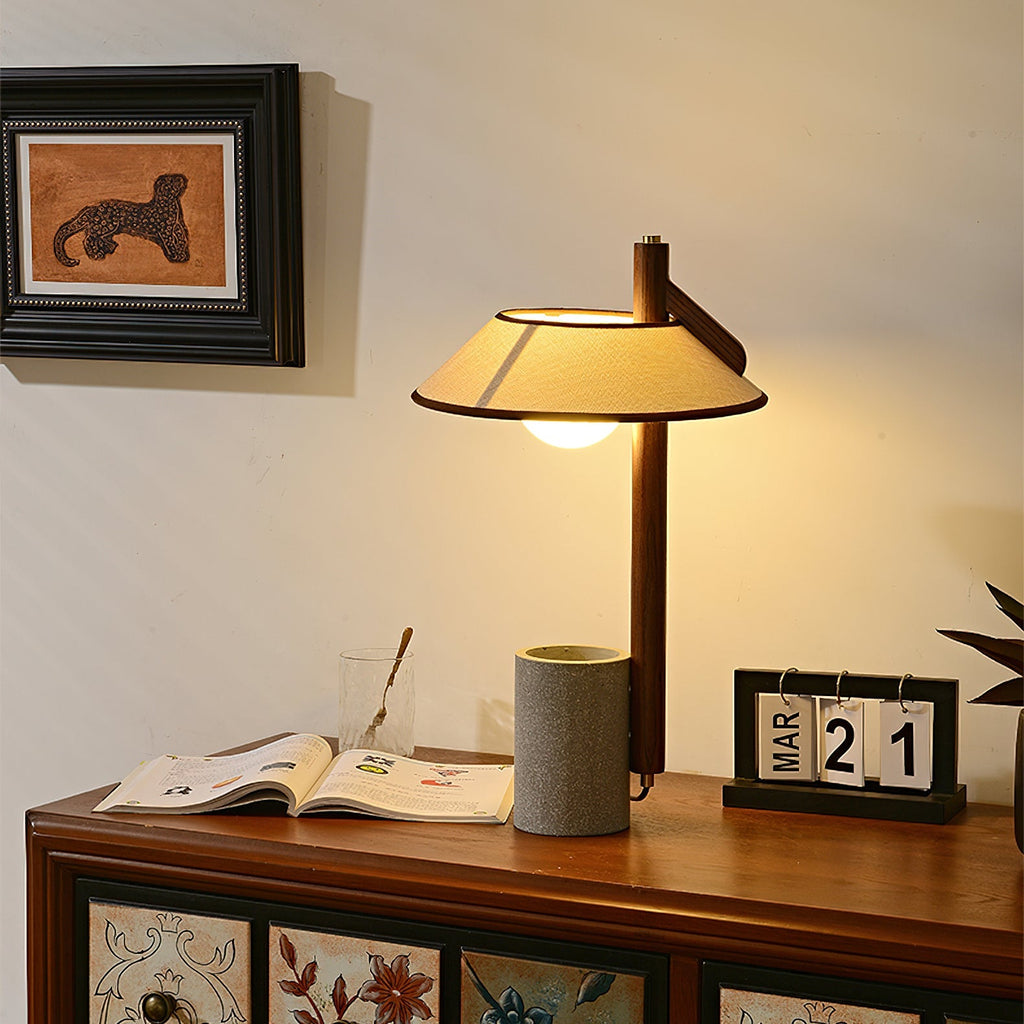 Vakkerlight | Elegant Minimalist Wood and Cement Table Lamp 2