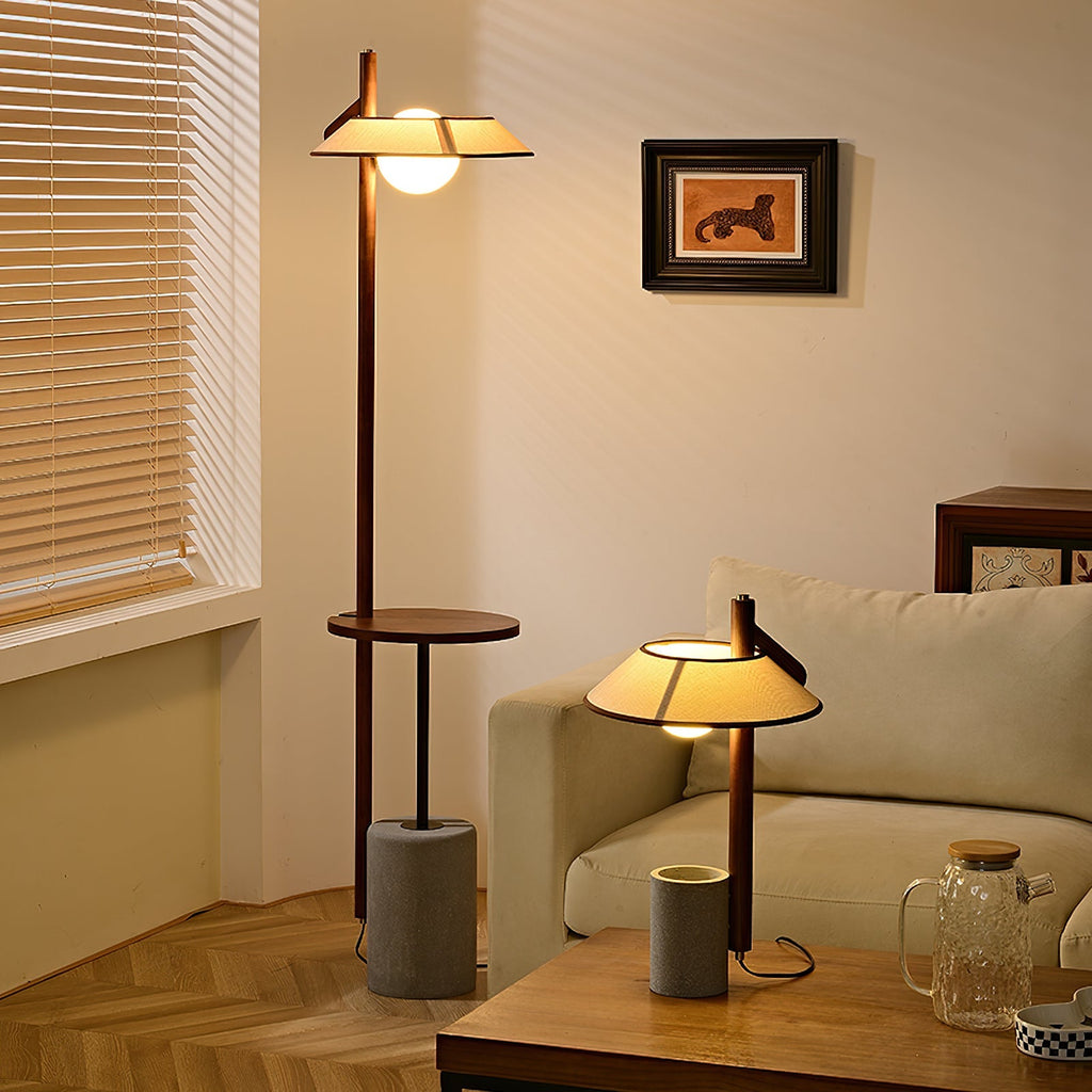 Vakkerlight | Elegant Minimalist Wood and Cement Table Lamp 4