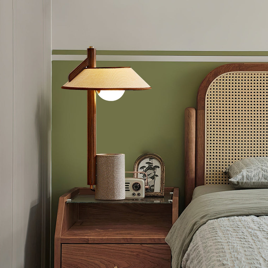 Vakkerlight | Elegant Minimalist Wood and Cement Table Lamp 7