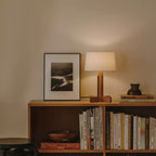 Vakkerlight | Stylish Compact Wood Finish Bedside Table Lamp 5