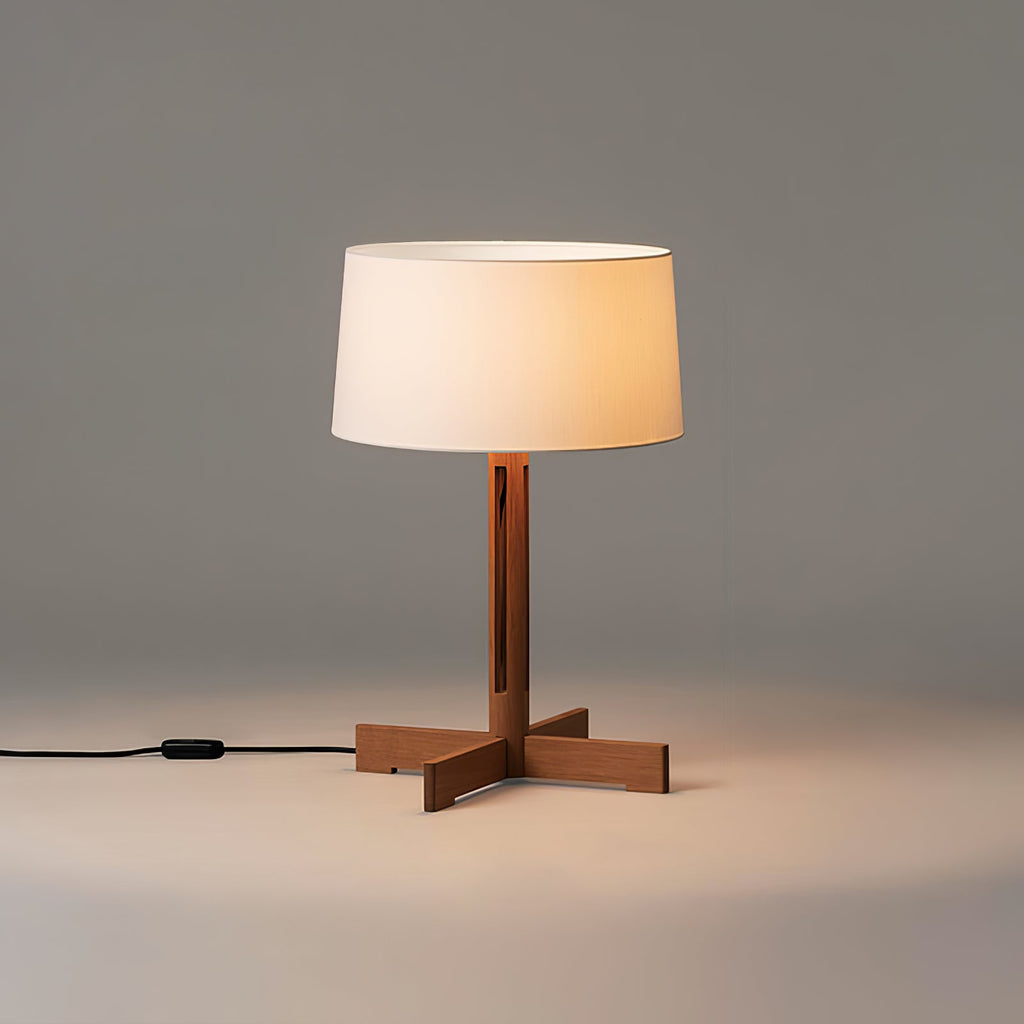 Vakkerlight | Stylish Compact Wood Finish Bedside Table Lamp 6