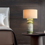 VerdantGlow | Elegant Green Marble Modern Table Lamp for Living Room 2