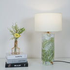 VerdantGlow | Elegant Green Marble Modern Table Lamp for Living Room 4