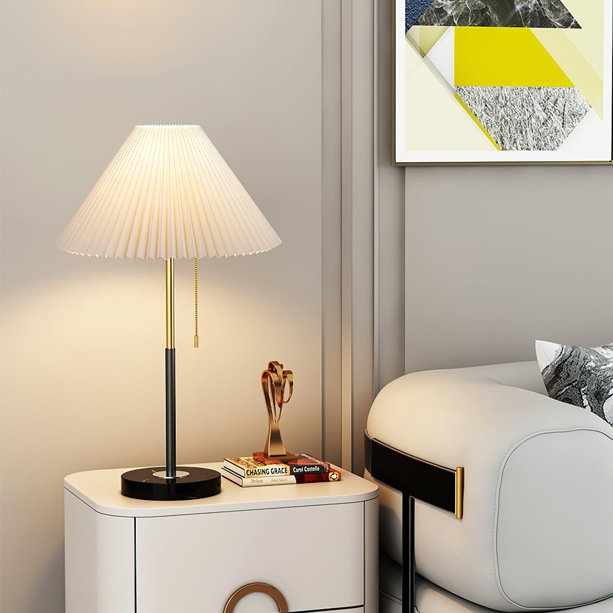 Vibrant Waxed Fabric | Modern Stylish Table Lamp with Marble Base 2