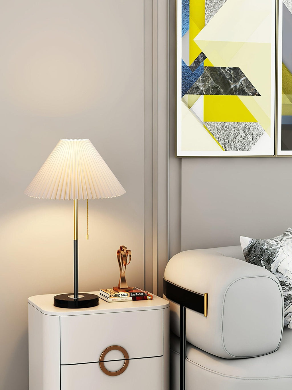 Vibrant Waxed Fabric | Modern Stylish Table Lamp with Marble Base 4