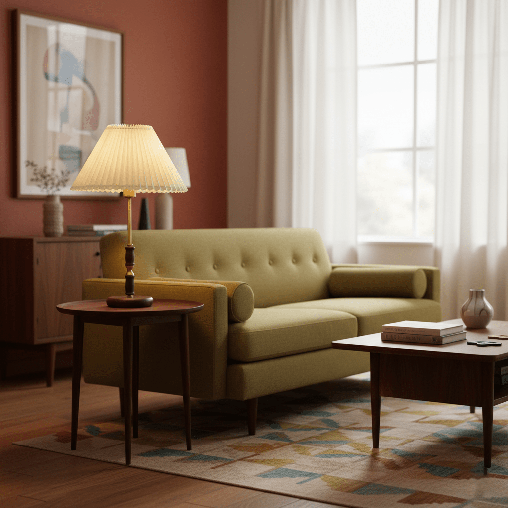 Walnut Brass | Elegant Modern Table Lamp for Bedside and Living Room 2