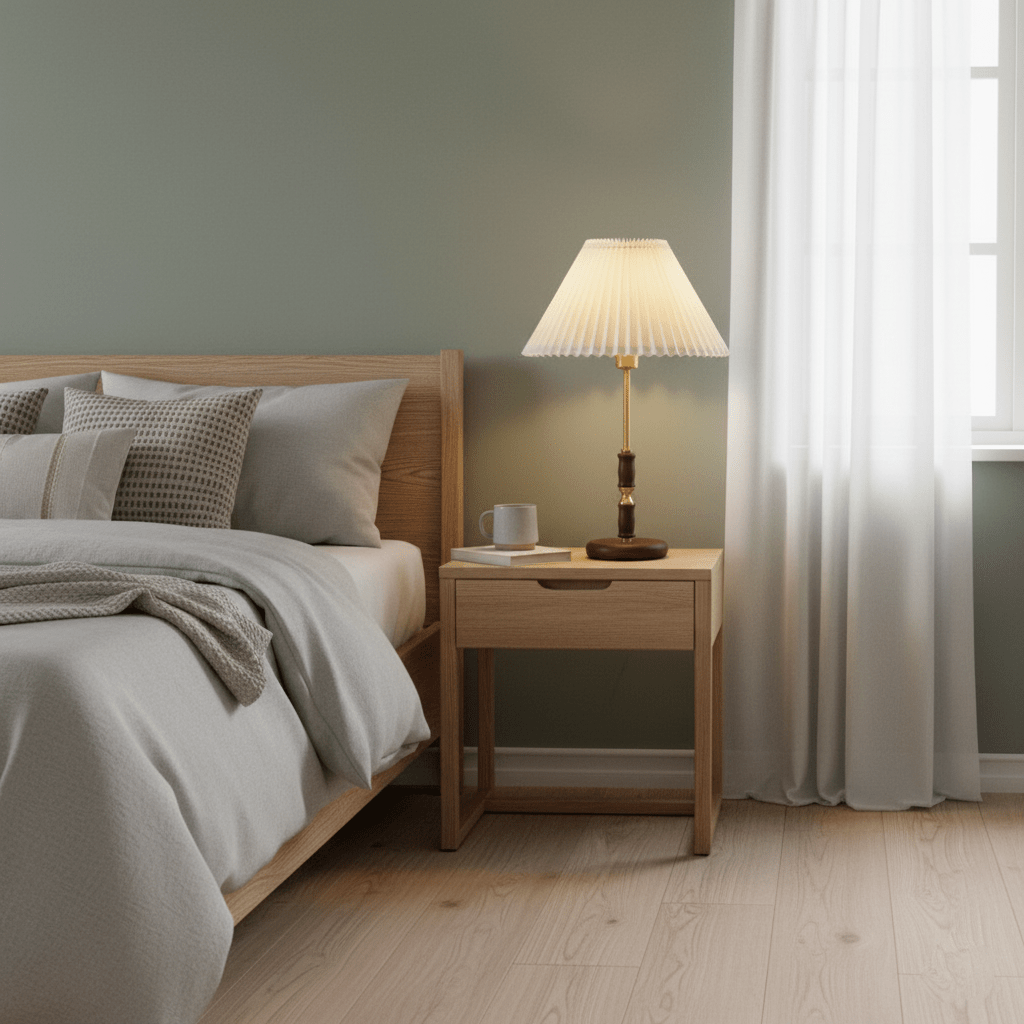 Walnut Brass | Elegant Modern Table Lamp for Bedside and Living Room 3