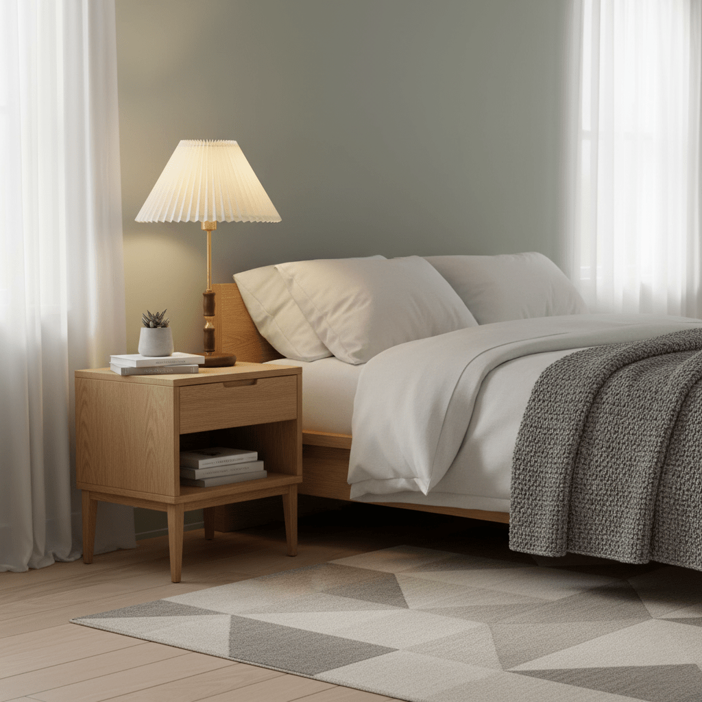 Walnut Brass | Elegant Modern Table Lamp for Bedside and Living Room 4