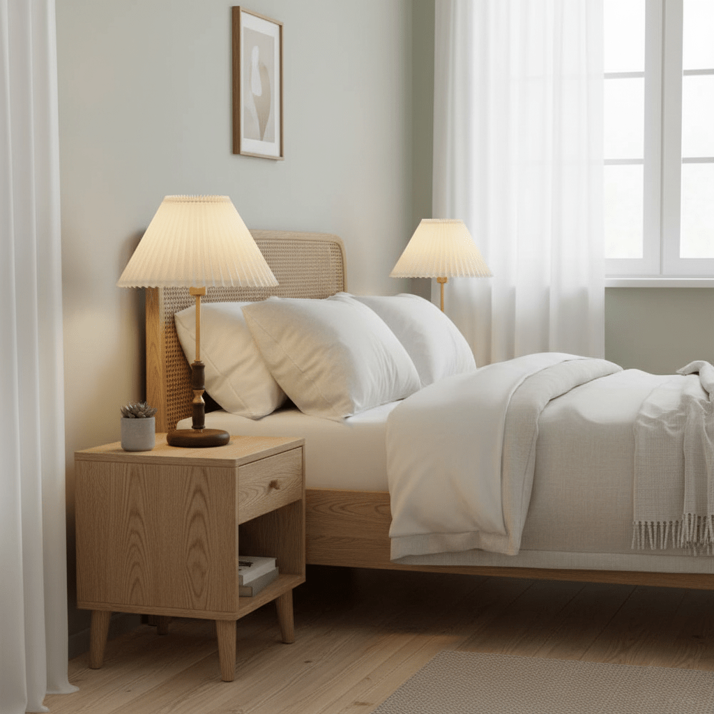 Walnut Brass | Elegant Modern Table Lamp for Bedside and Living Room 5