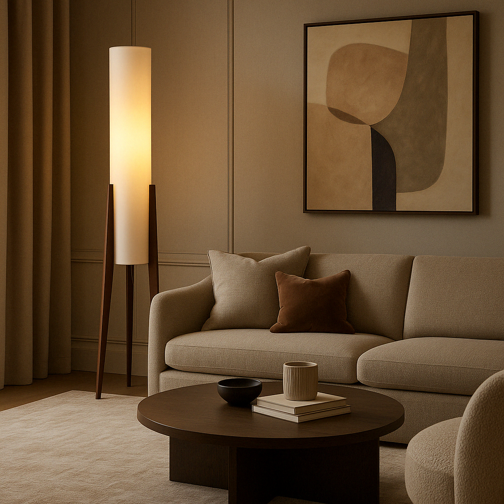 Walnut Elegance | Modern Natural Wood Floor Lamp for Living Room 2