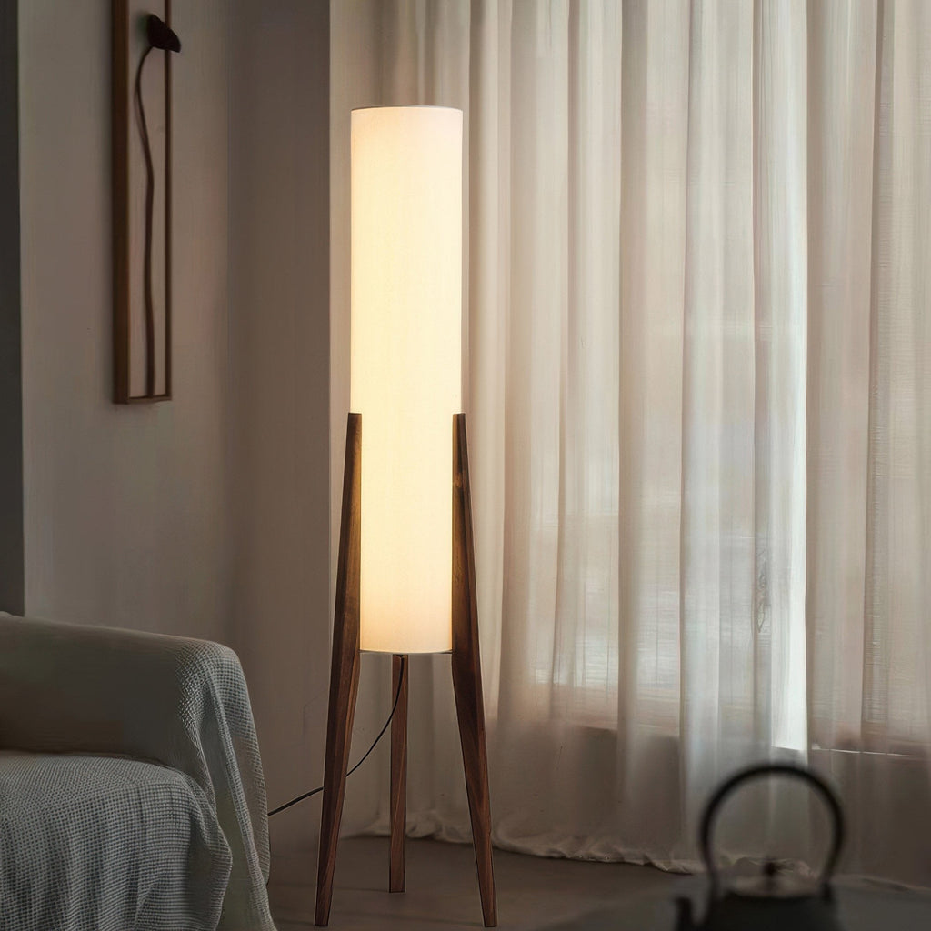 Walnut Elegance | Modern Natural Wood Floor Lamp for Living Room 3