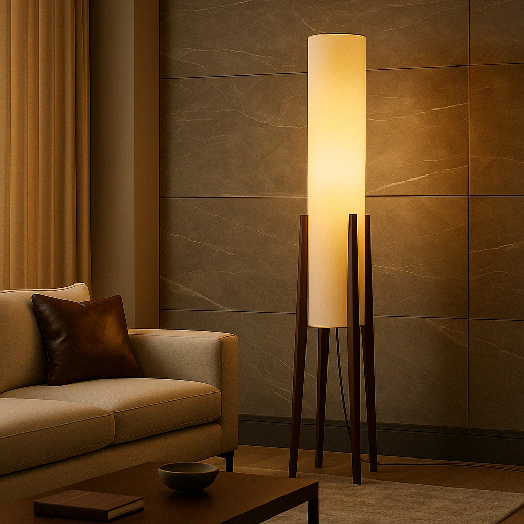 Walnut Elegance | Modern Natural Wood Floor Lamp for Living Room 4