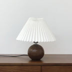 Wooden Pleated Design | Elegant Vintage Table Lamp for Living Room 0