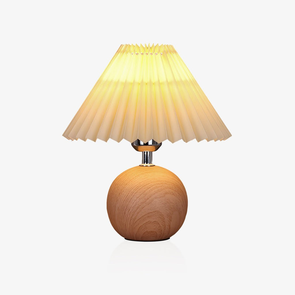 Wooden Pleated Design | Elegant Vintage Table Lamp for Living Room 1