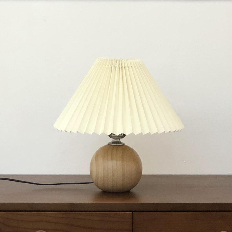 Wooden Pleated Design | Elegant Vintage Table Lamp for Living Room 6
