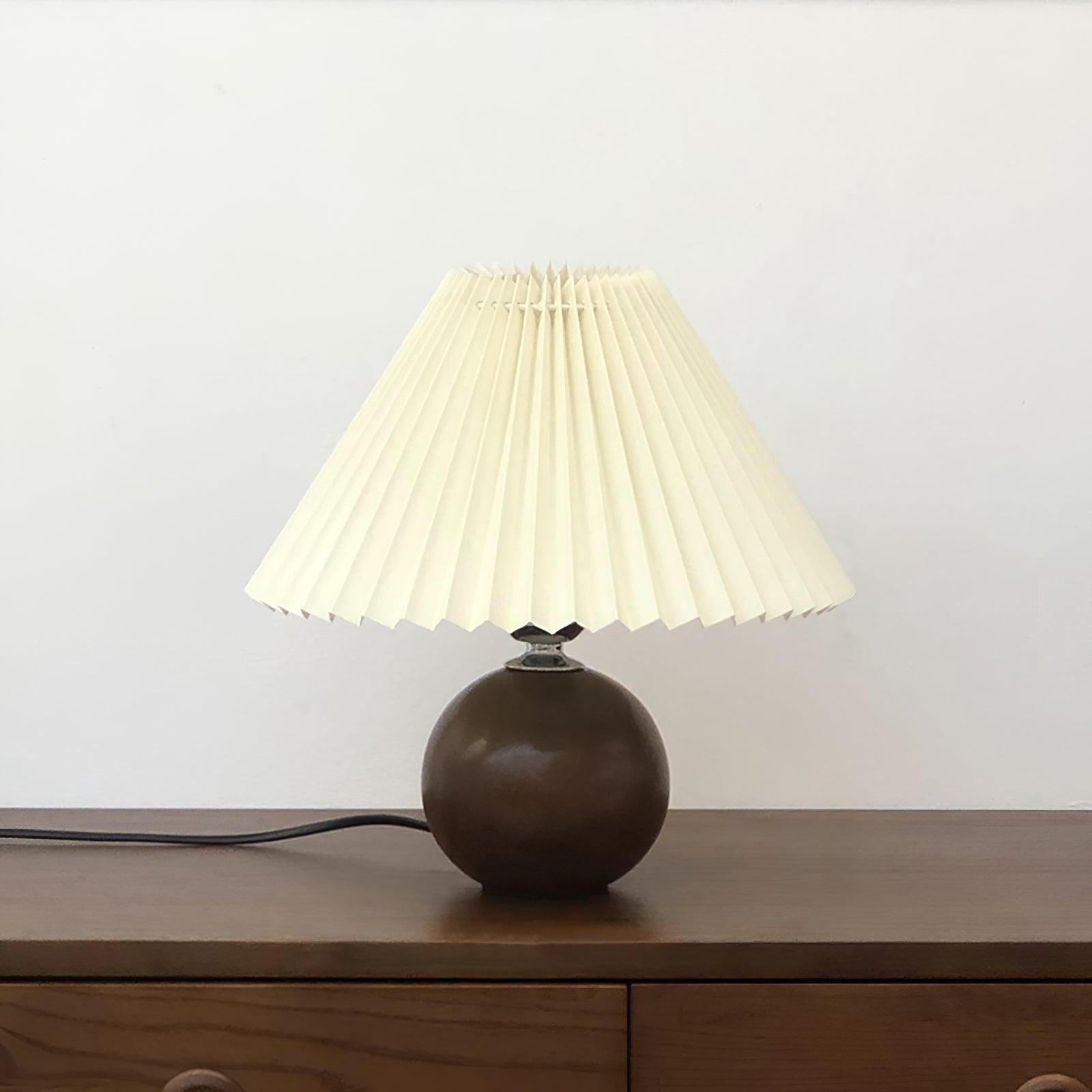 Wooden Pleated Design | Elegant Vintage Table Lamp for Living Room 7