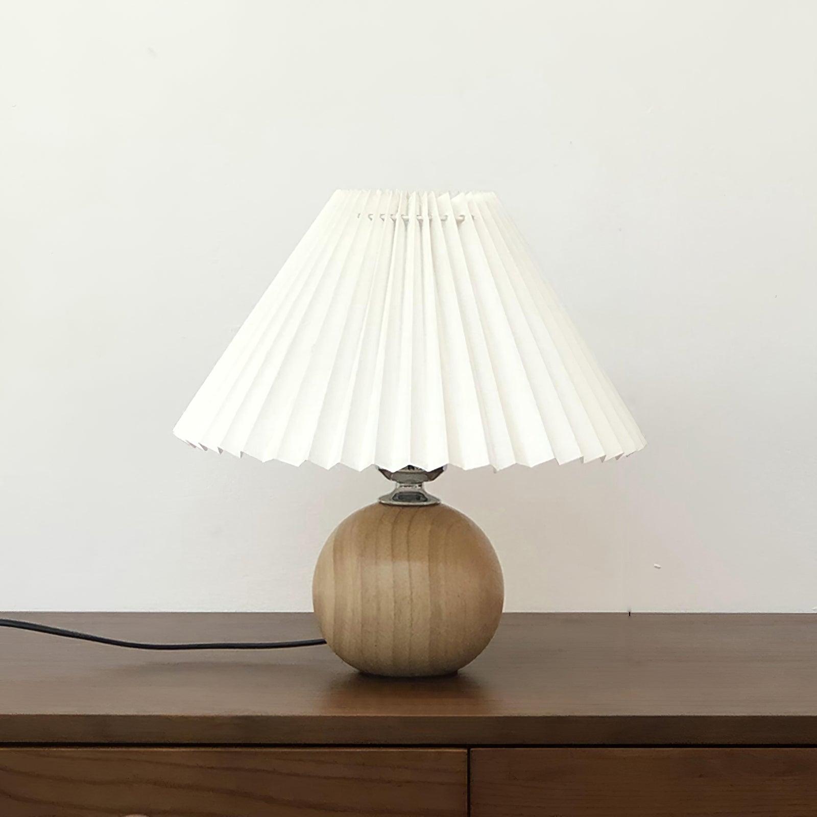 Wooden Pleated Design | Elegant Vintage Table Lamp for Living Room 8
